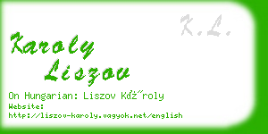karoly liszov business card